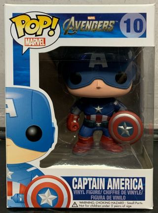 Funko Pop Marvel Captain America 10 Vaulted - Avengers Extra Fine C/w Protect