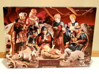 Grandeur Noel Collector Edition 9 Piece Hand - Painted Porcelain Nativity 10” Set