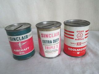 Vintage Sinclair & Cities Service Oil Can Banks
