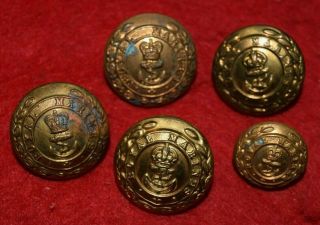 5 WW1/WW2 UK Royal Marine buttons 2