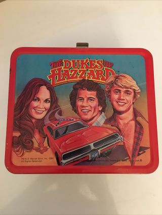 Vintage Metal Lunchbox Dukes Of Hazzard Lunch Box General Lee Tin With Thermos