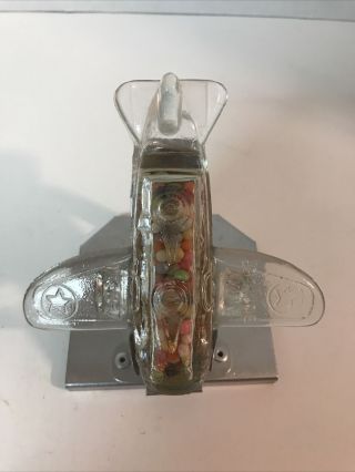 Vintage Glass Ww Ii Airplane U.  S.  Army Bomber Candy Container With Candy