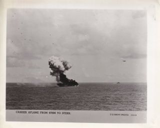 Wwii Us Navy Photo Japanese Kamikaze Attack Uss Suwannee Leyte Gulf 671