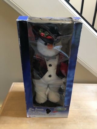Gemmy 2003 Spinning Snowflake Snowman Mr.  Snow Business Fully