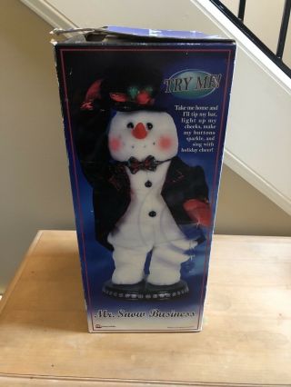 Gemmy 2003 Spinning Snowflake Snowman Mr.  Snow Business FULLY 2