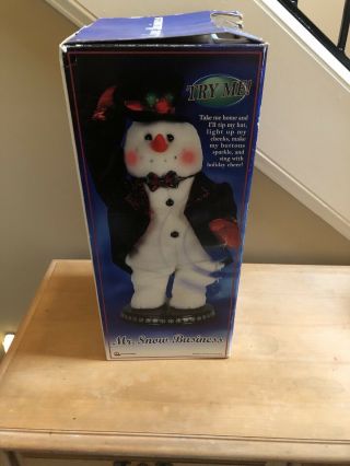Gemmy 2003 Spinning Snowflake Snowman Mr.  Snow Business FULLY 4