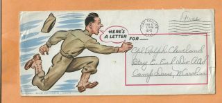 World War Ii Military Cover Fort Collins To Camp Davis Patriotic Cover 1943