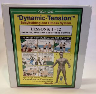 Charles Atlas Dynamic Tension Body Building & Fitness System Lessons 1 - 12 Binder