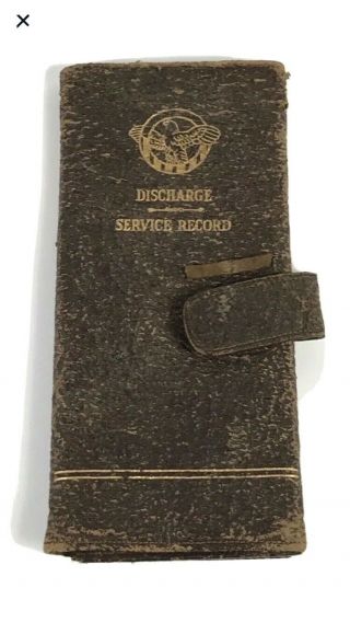 Ww2 Us Military Honorable Discharge Service Record Certificate Leather Tri Fold