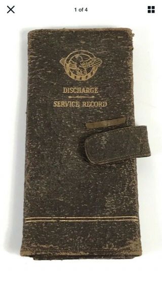 WW2 US Military Honorable Discharge Service Record Certificate Leather Tri Fold 2