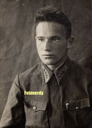 Wwii Soviet Photo Air Force Paratrooper Lieutenant Officer Nikolai Konenko W4