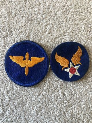 Wwii Us Army Air Corps Forces Aaf Felt Cheesecloth & Aviation Cadet Patch