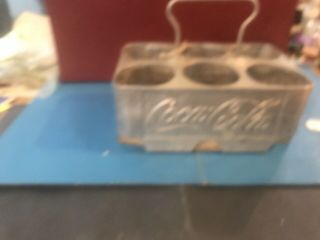 Coca Cola 1950s 6 - Bottle Aluminum Carton Carrier Acton Mfg Arkansas City Kansas