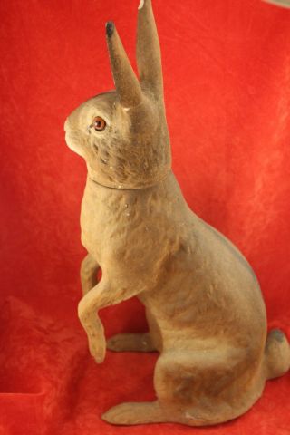 Huge 19 " Rabbit Candy Container - Glass Eyes - Paper Mache Germany German