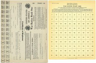 Wwii Opa R - 302 War Ration Book 1 & R - 304 War Ration Stamp Card Un -