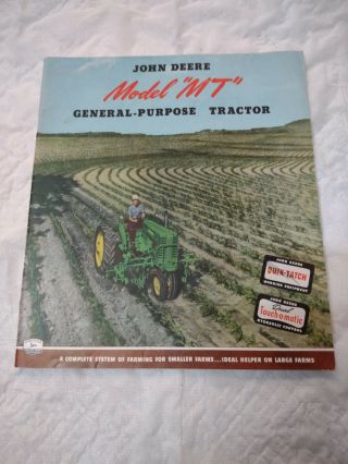1950 John Deere Model Mt Tractor 36 Page Sales Brochure