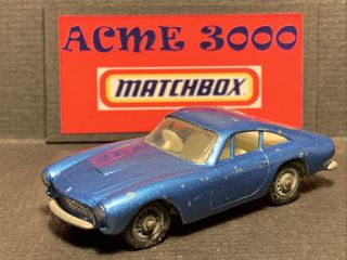 1970s Matchbox Lesney Superfast - No75 Ferrari Berlinetta - Blue - Code 3 Repaint