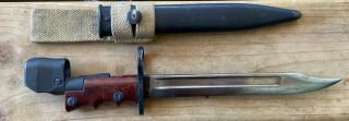 British No 7 Mk I M78 Elkington Enfield Bayonet And Scabbard With Canadian Frog