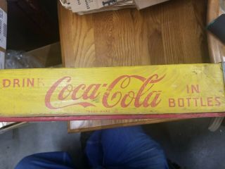 Coca - Cola Wooden Bottles Crate Carrier Vintage Yellow 1967