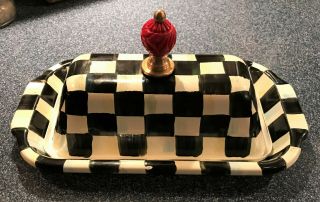 Mackenzie Childs Courtly Check Lidded Butter Box - But