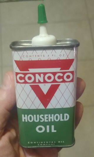 Vintage Conoco Oil Co.  " Handy Oiler " 4 Oz Can.