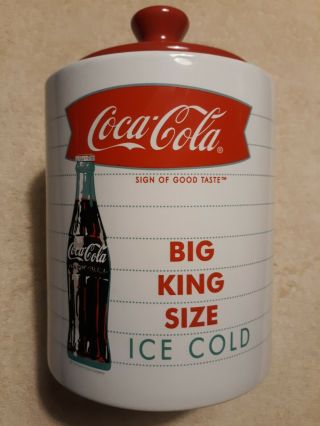Vintage Coca - Cola Cookie Jar / Big King Size Ice Cold - 6.  25 X 1o Tall