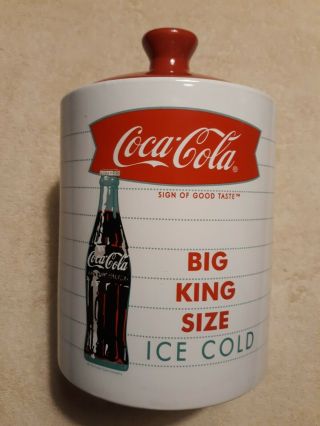 Vintage COCA - COLA Cookie Jar / BIG KING SIZE ICE COLD - 6.  25 X 1O TALL 2