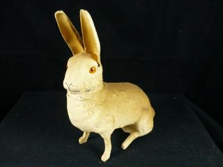 Early German 2 Pc.  Paper Mache/composition Bunny Rabbit Easter Candy Container
