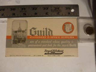 Ink Blotter Guild Stationary & Office Supplies Allentown Pa 1930 