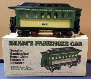 1981 Jim Beam 1099 Passenger Train Car Decanter Central Railroad Box