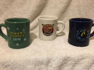 3 Different Waffle House Diner Style Coffee Mug Cups Restaurant Thick Heavy P