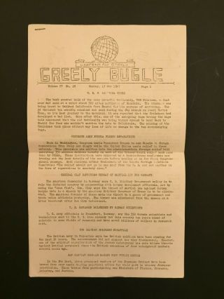 Usat Uss General A.  W.  Greely Bugle Newspaper 1947 Onboard Troopship Newspaper