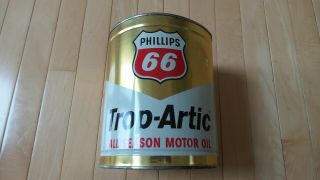 Vintage Phillips 66 Trop - Artic Motor Oil 4 Quart Can - Very Good