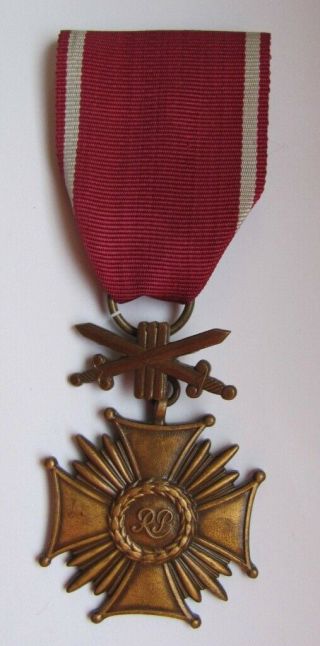 Poland Polish Cross Of Merit With Swords,  Bronze