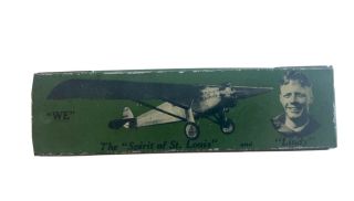 Vintage Airplane Charles Lindbergh Spirit Of St.  Louis Wallace Co Tin Pencil Box