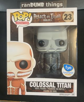 Funko Pop 6 " Colossal Titan 23 Fye Exclusive - Attack On Titan - Ships From Nj