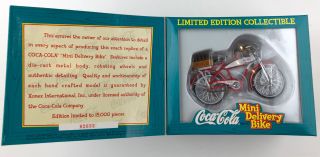 Vintage 1998 Coca Cola Mini Delivery Bike Die Cast Miniature Limited Edition