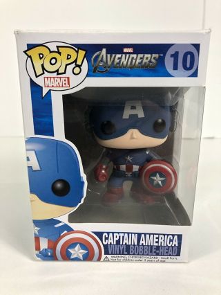 Funko Pop Marvel Captain America 10 Vaulted - Avengers Rare Vinyl Bobble Head