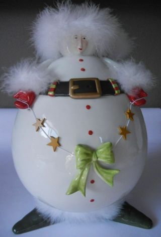 Patience Brewster Christmas Krinkles Snow Elf Cookie Jar 2003 Department 56