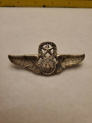 Post Ww2 Us Air Force Master Crew Wings Sterling Clutchback