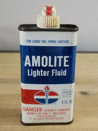 Vintage American Oil Co.  Amolite Lighter Fluid Can,  4 Fl.  Oz,  Empty