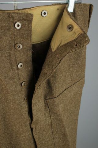 Men ' s NOS 1952 Korean War Canadian Army Battle Dress Pants Sz 16 Wool Trousers 3