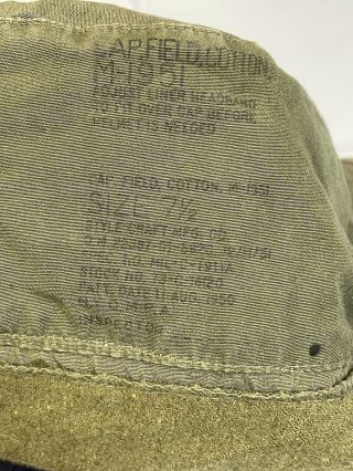 US Korean War Hat Cap Field Cotton M - 1951 M51 7 1/2 Cold Weather Helmet Ear Flap 2