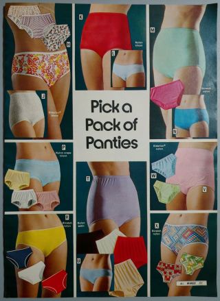 1974 Vintage Paper Print Ad Women Lingerie Underwear Panties Stretch Nylon Satin