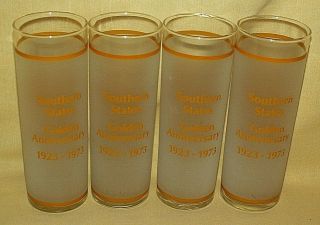 SOUTHERN STATES GLASS SET 4 SS AGRICULTURE 1923 1973 50TH ANNIVERSARY FROSTED. 2