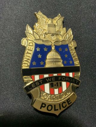 U.  S.  Capitol Police 9 - 11 Lest We Forget Commemorative Badge - 2564 Collinson,  $150