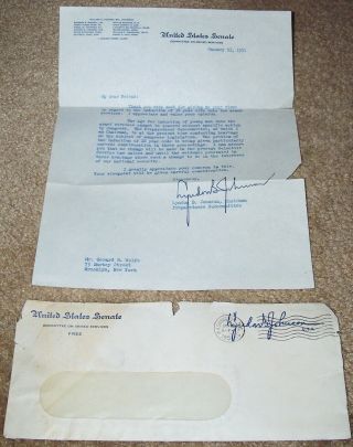 Korean War Era Letter On Military Draft,  Signed By Lbj,  Lyndon Johnson