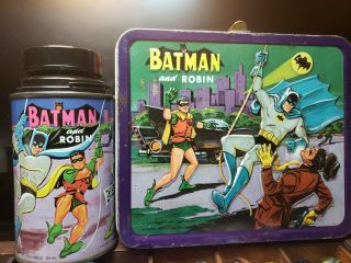1966 Aladdin Batman And Robin Lunch Box - - No Thermos