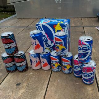 Set Of 12 Pepsi Cool Cans 1990 Vintage Limited Edition 12 Pack W Box
