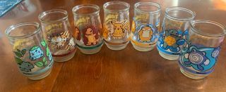 Pokemon Jelly Jar 1999 Nintendo Collectible Glasses Qty 7
